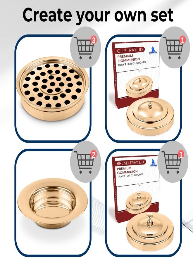 Steadfast Selections (Cup Tray) Gold Premium Communion Trays for Churches | Stainless Steel Communion Ware Set, Supplies | 40 Cup Tray - Image 4